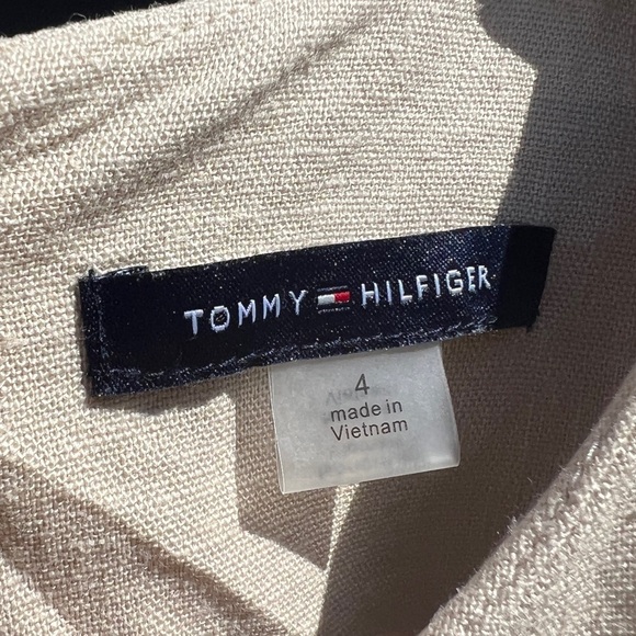 Tommy Hilfiger Womens Natural Linen Blend Preppy Euro Summer Midi Dress 4 - Picture 5 of 11